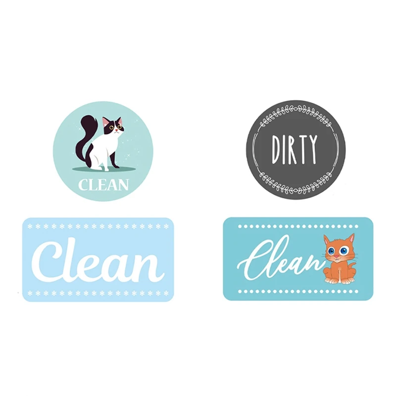 4Pcs Dishwasher Magnet Clean Dirty Sign Shutter Only Changes Double Sided Flip Dishes Clean Dirty Sign Easy To Use Easy Install