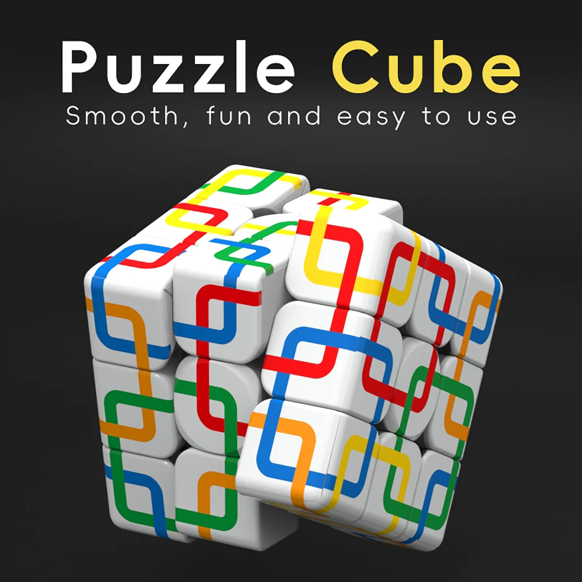 Magic Cube 3x3x3 3D UV Printed Chain Square Stress-Relieving Puzzle Professional Smooth Speed Game Children's Toy Gift