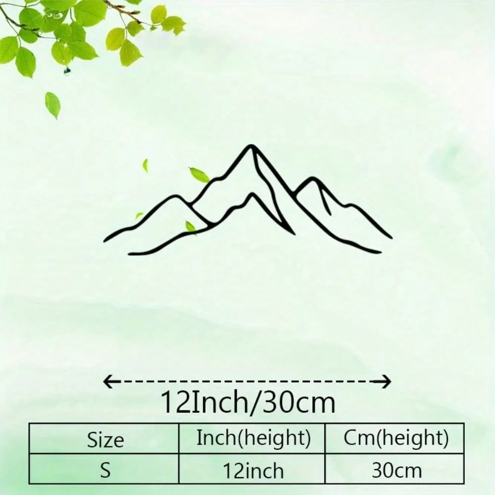 CIFbuy Iron Wall Art Minimalist Mountain Line Metal Plaque Abstract Landscape Sculpture Sign for Hallway Entryway Home Decor