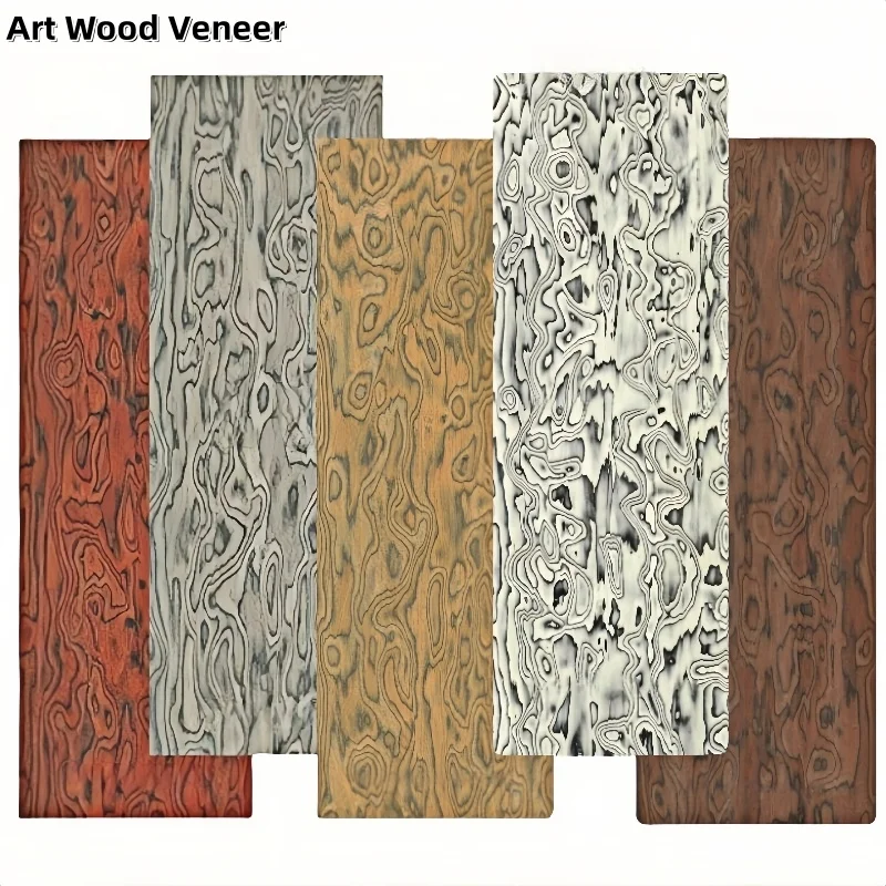 

L:250*58cm T:0.3-0.5mm Technology Wood Abstract Pattern Wood Veneer Sheets Furniture Decor Customized background wall panel
