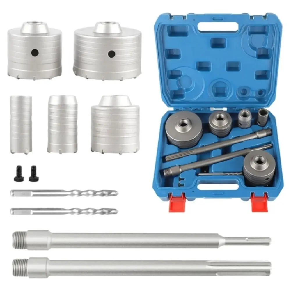 

Cemented Carbide Electric Hammer Drill 9-piece Set No Slipping High Efficiency Hole Opener Trimming Precision