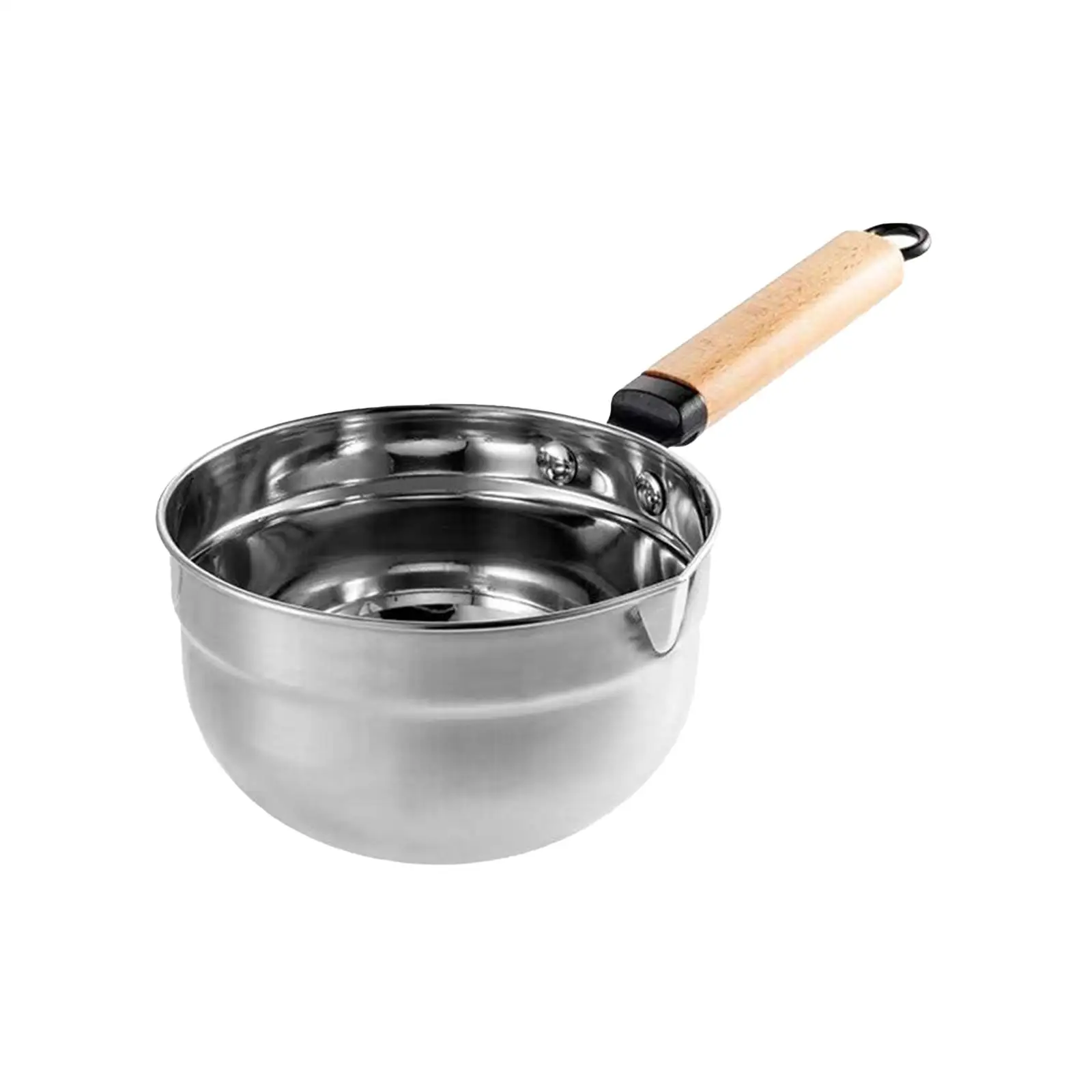 Wooden Handle Stainless Steel Soup Ladle Kitchen Water Dipper for Bathroom Hair Washing Rinse Cup Long Handle Measuring Spoon