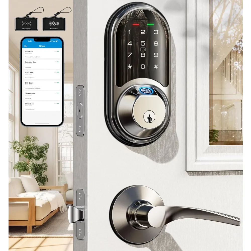 Smart Locks for Front Door  Electronic Digital Touchscreen Keypad Deadbolt, Easy Install, Auto Lock