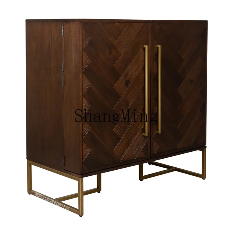 CL Dining Side Cabinet Modern Simple Kitchen Cupboard Herringbone Locker Shelf