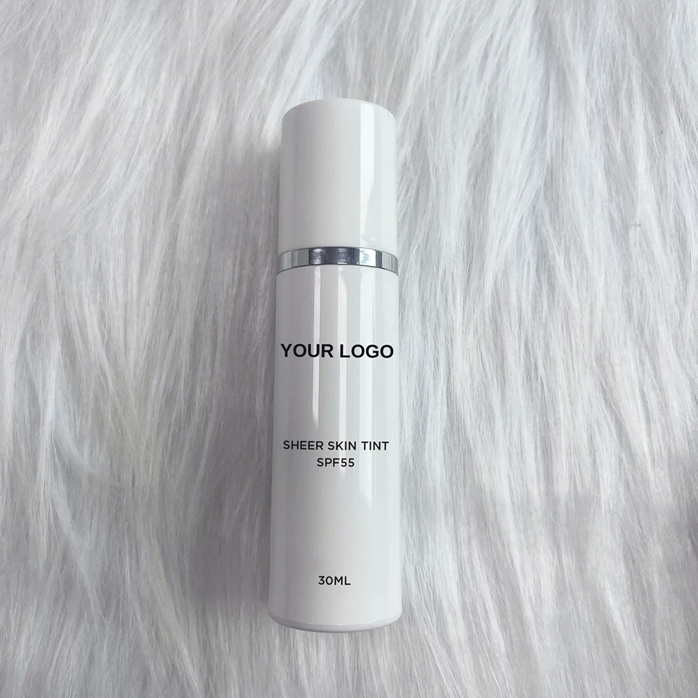 Etichetta privata Crema protettiva SPF55 a 14 colori Logo personalizzato Idratante naturale Illumina Trucco impermeabile Commercio all'ingrosso Cruelty Free