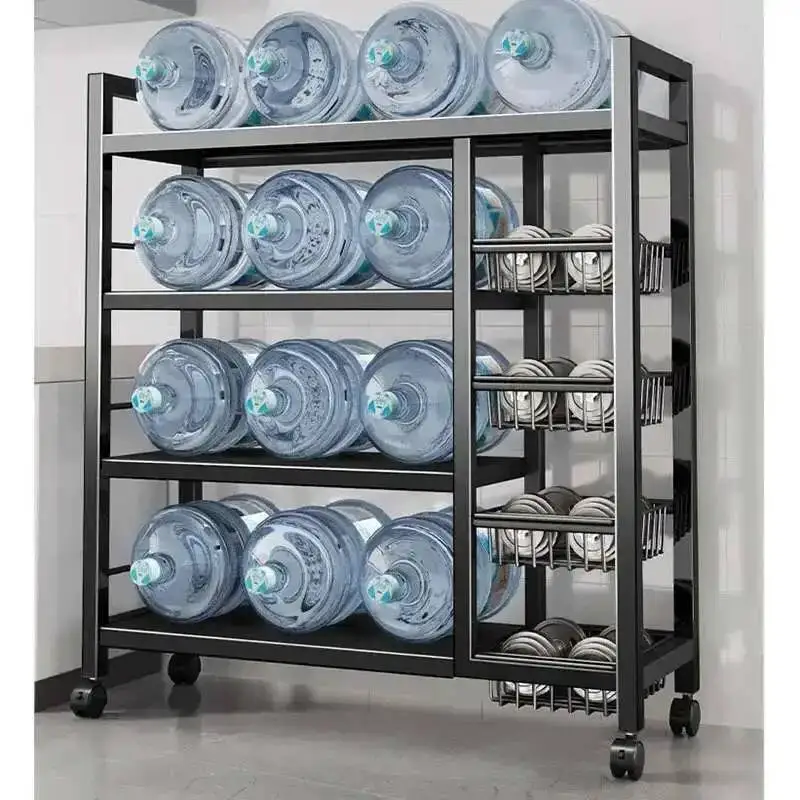 

Европейская легкая роскошная тележка для балкона, многослойная цельная тележка на колесах, металлическая креативная ручная тележка для дома