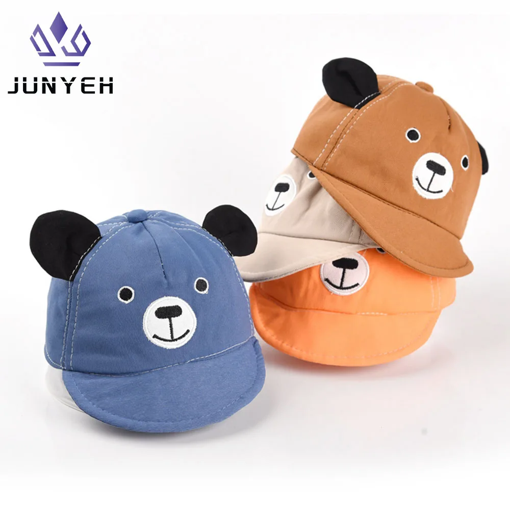 Cute Bear Children\'s Hat Korean Baby Baseball Cap Sun Protection Peaked Hats Boys Girls Cheap Caps For Kids 5-24 Month