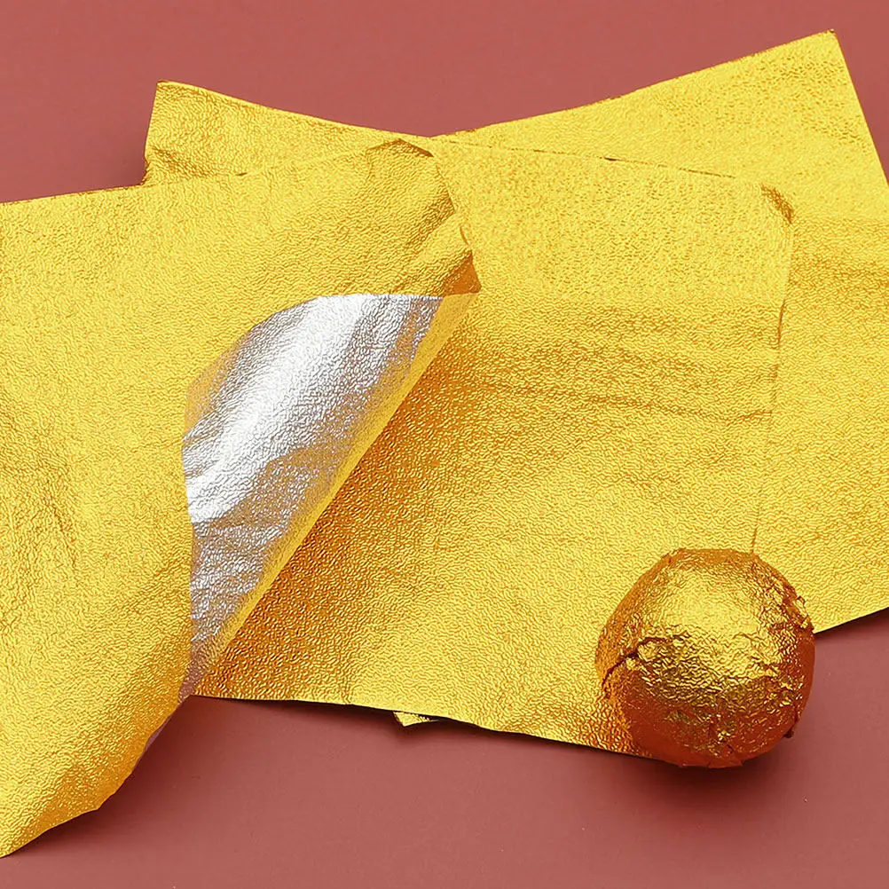 600Pcs Elegant Gold Foil Chocolate Candy Wrappers Food Safe Aluminum Sheets for Homemade Sweets Party Treats Freshness Retention view 3