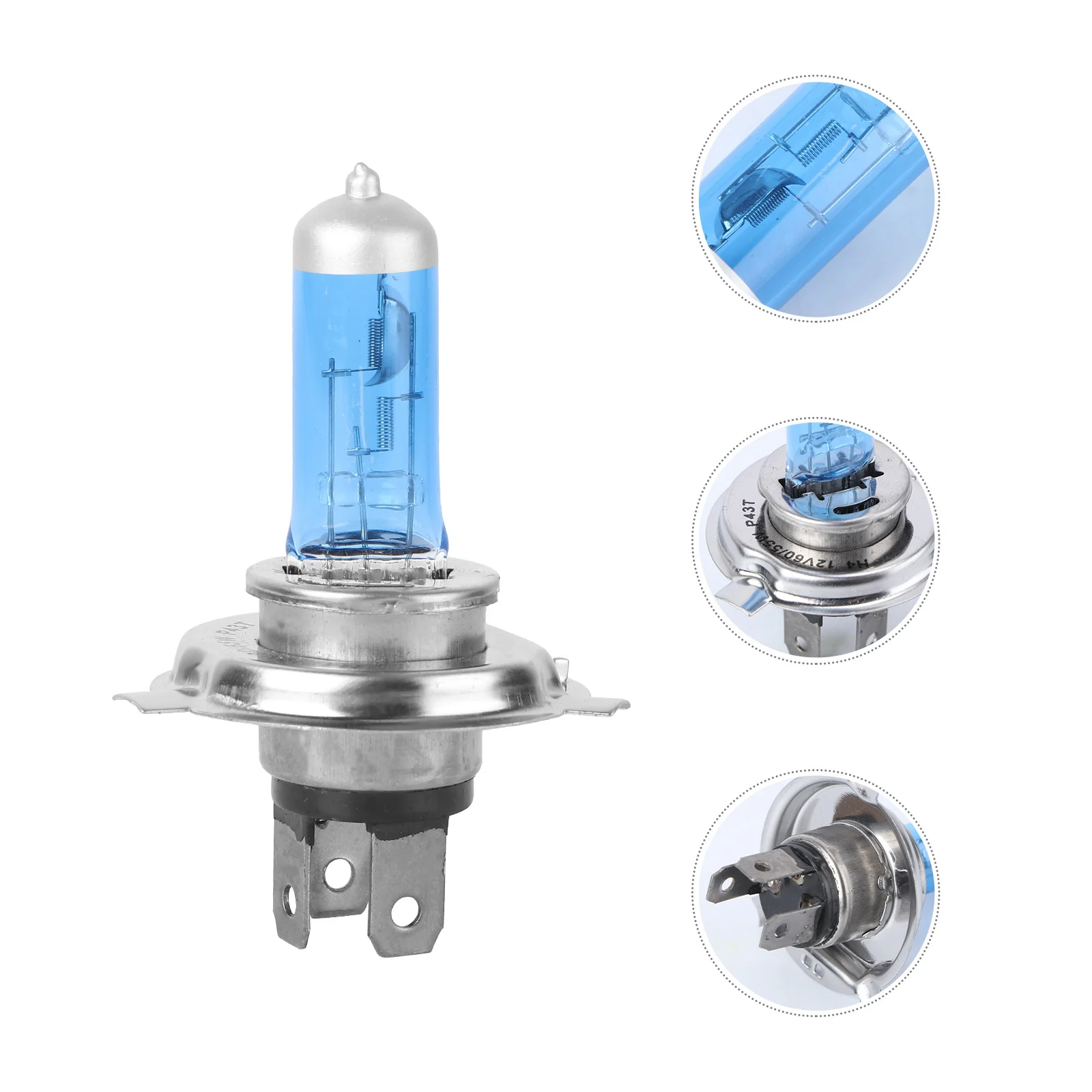 

H4 Dc 12V 60 55W Car Halogen Xenon Headlight Super White 5000-6000k High Low Beam Waterproof Heat Aging Resistance Easy Install