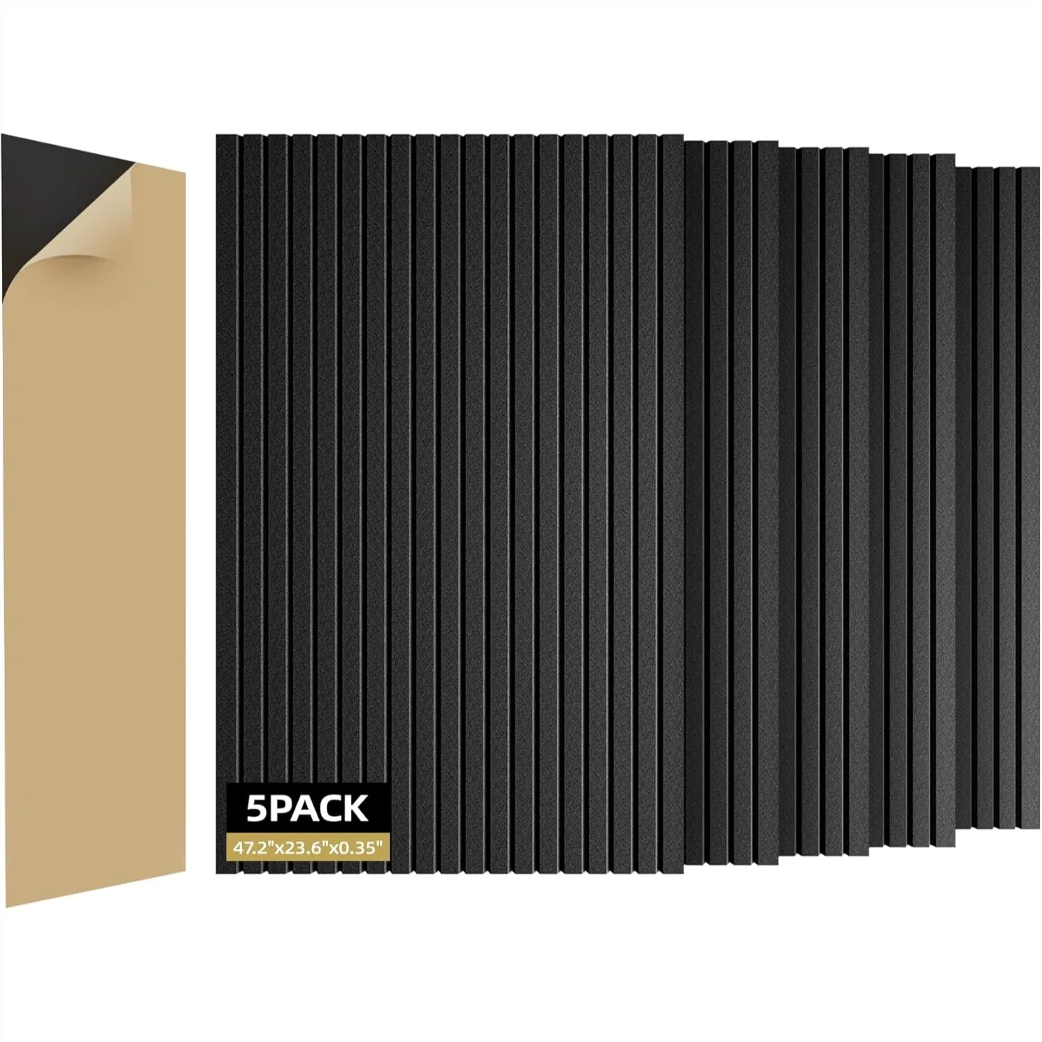 

5 Pack Sound Proof Foam Panels 47.2x23.6 Large Acoustic Panels Sound Absorbing Self-Adhesive Wall Panels for Home Studio Office