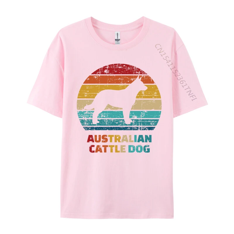 Australian Cattledog T-shirt Dog Silhouette Printed T-shirt American Style Premium Cotton Tee-Shirt Men T-shirts
