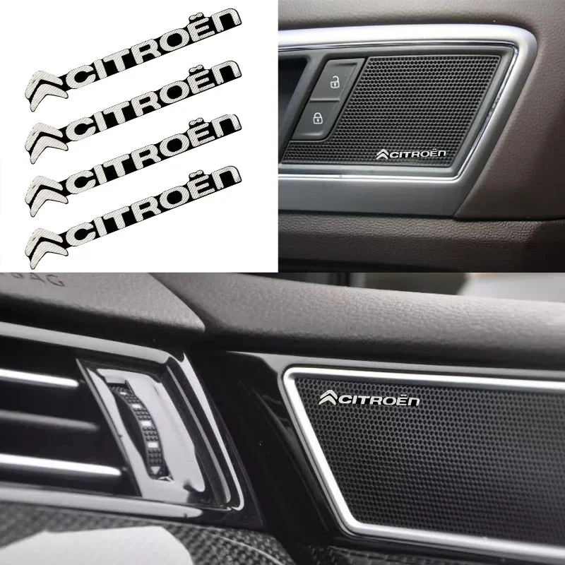 3D алюминиевая эмблема-наклейка для стереодинамиков Citroen C1 C2 C3 C4 C5 C6 C8 C4L DS3 DS4 DS5 LS Picasso, аксессуары