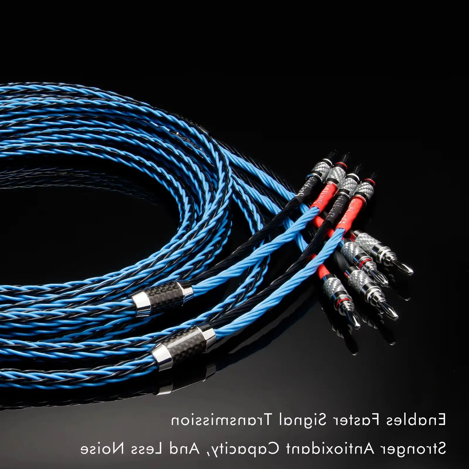 Preffair 8TC Speaker Cable OCC Crystal Copper Loudspeaker Cable Banana Plug connector Cable for Amplifier