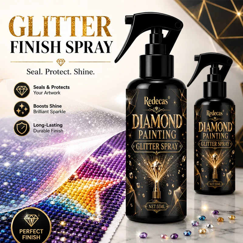 Diamond Painting Gloss Setting Spray, Anti-Shedding Sealer,Transparent Long-Lasting Gloss Protectant for Crafts, Puzzles & Decor
