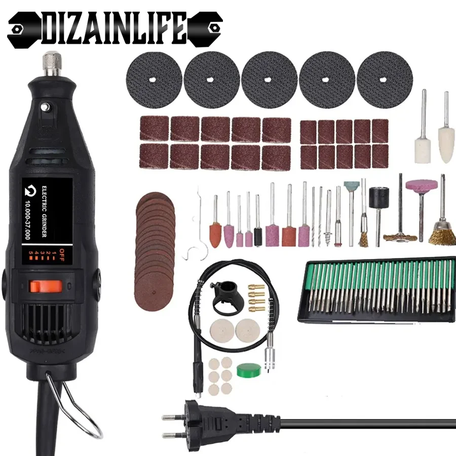 180W Electric Grinding Tool Set Mini Rotary Drill Grinder Versatile Cutting Polishing Sanding Machine Bits Engrave Tools Kit