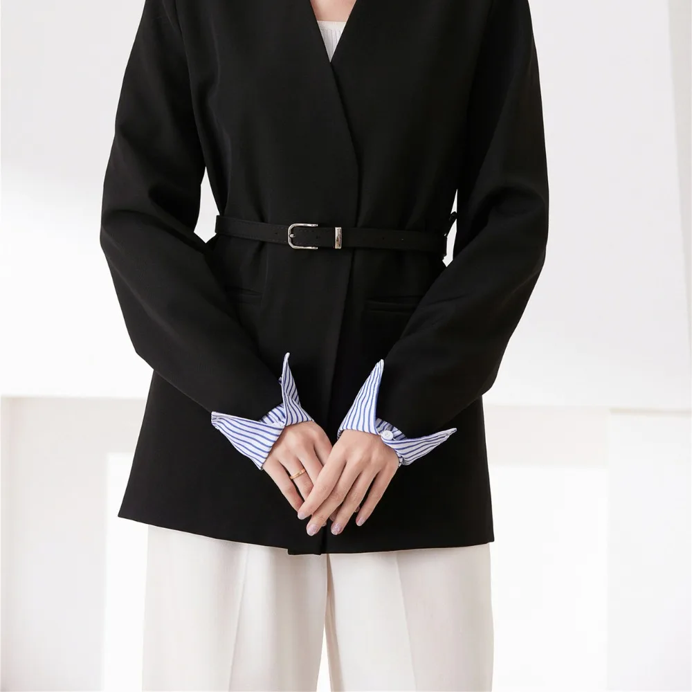 Detachable Stripe Shirt Fake Collar Commute Comfortable Fake Hand Sleeves Decorative Easy To Wear False Wrist Cuffs Office
