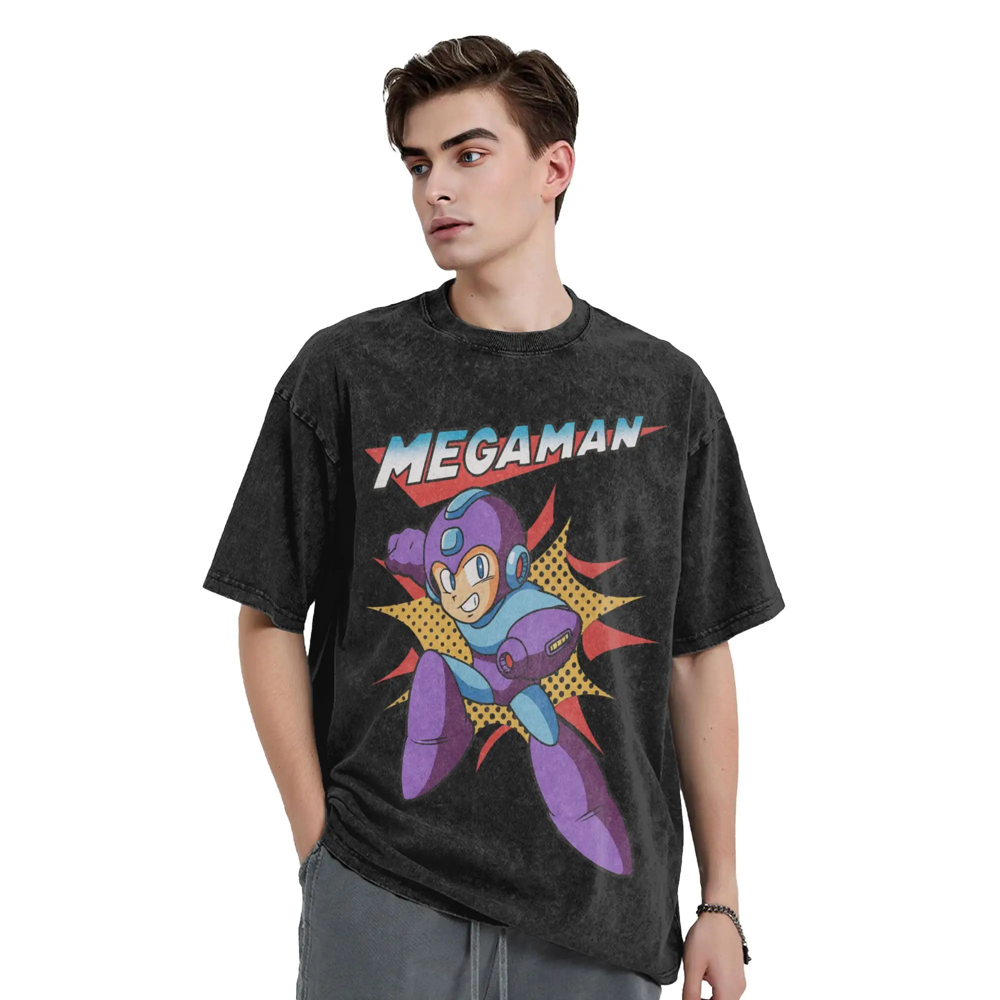 تي شيرت رجالي من Megaman Zero Game تي شيرت مذهل مغسول تي شيرت بأكمام قصيرة ورقبة مستديرة تي شيرت من القطن الخالص فكرة هدية