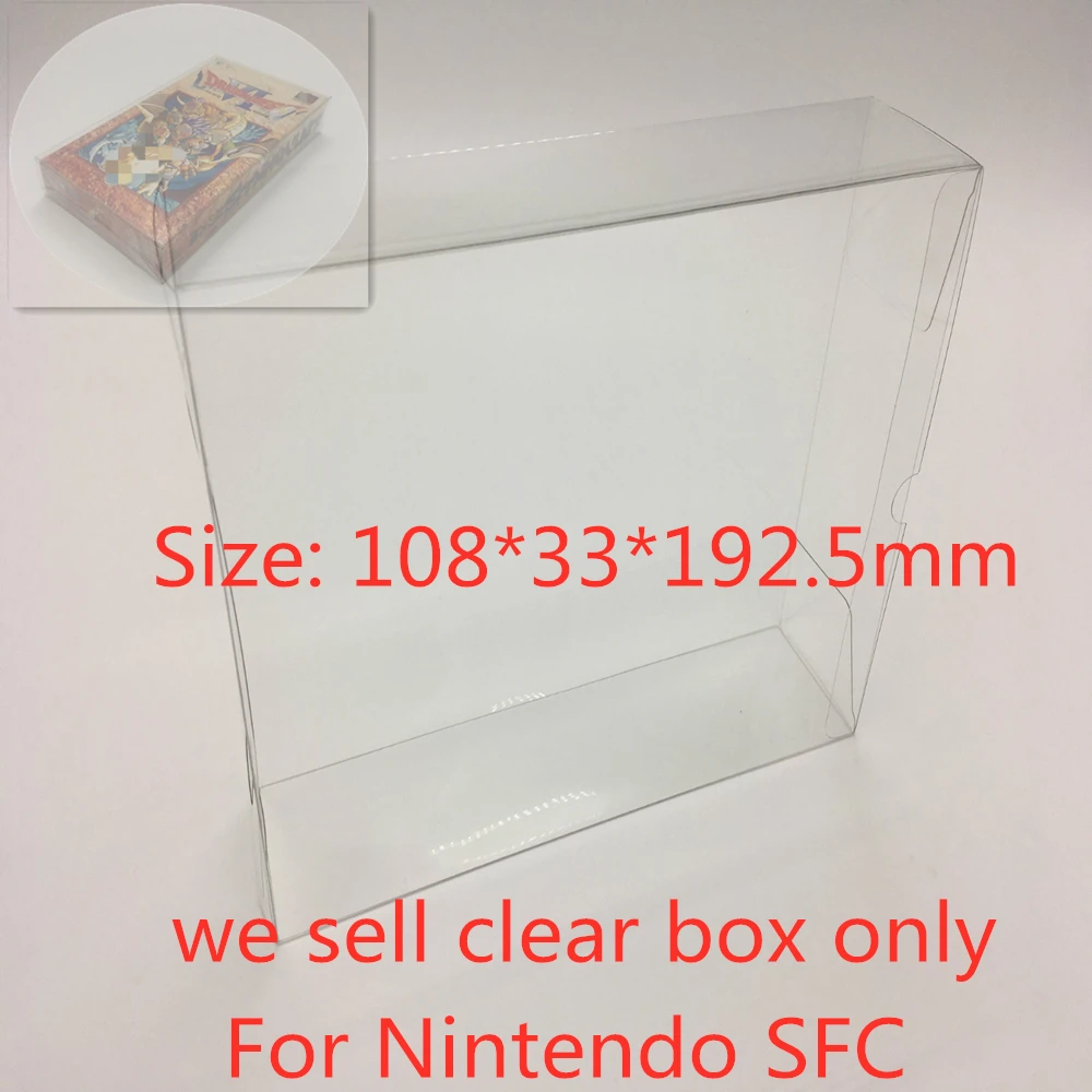 10Pcs Transparent  Box Protector For Dragon Quest 6 Collect Boxes For Nintendo SFC Game Shell Clear Display Case For JPN