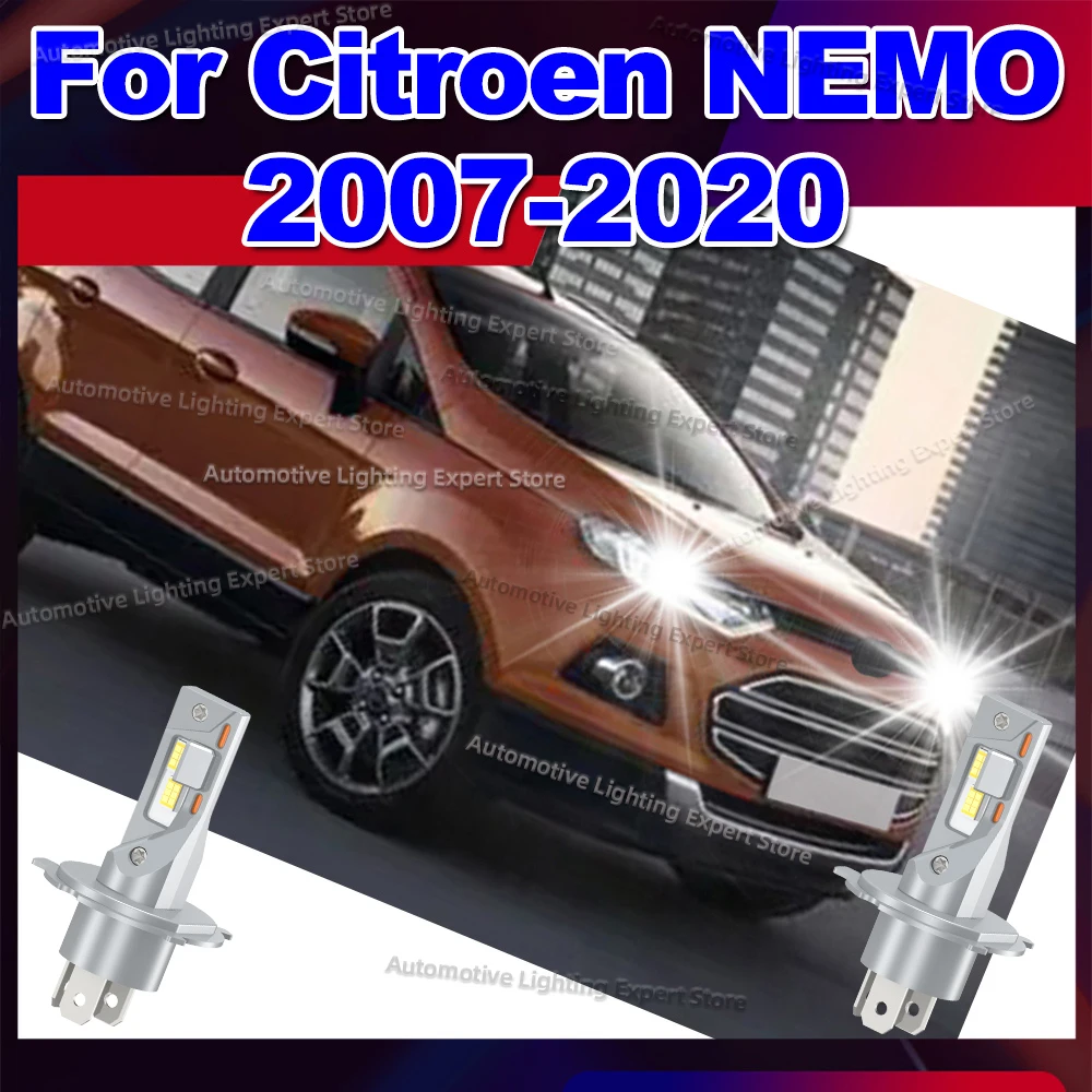 

2 шт., высококачественные светодиодные лампы CANBUS, автомобильные фары CSP для Citroen NEMO 2007-2020 2008 2009 2010 2011 2012 2013