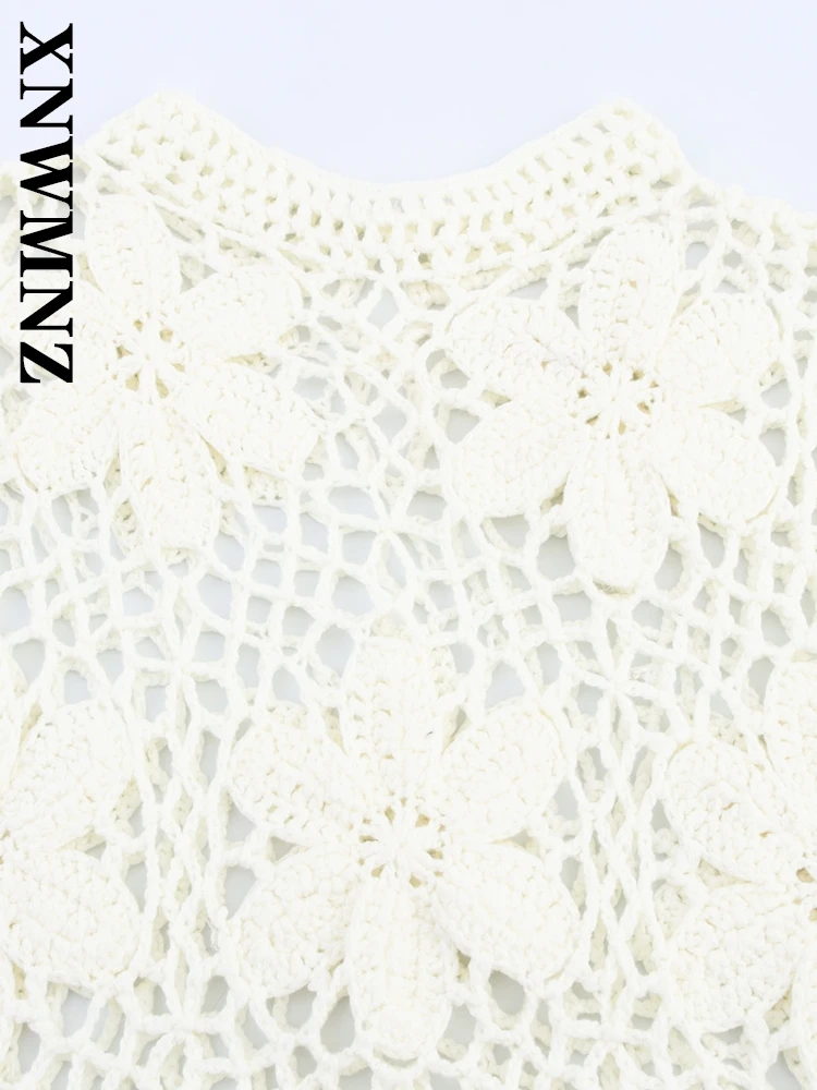 XNWMNZ 2025 ملابس النساء الصيفية موضة بوهو بلا أكمام ياقة ميدي مطوي فستان أنيق عطلة امرأة بيج فساتين بسيطة