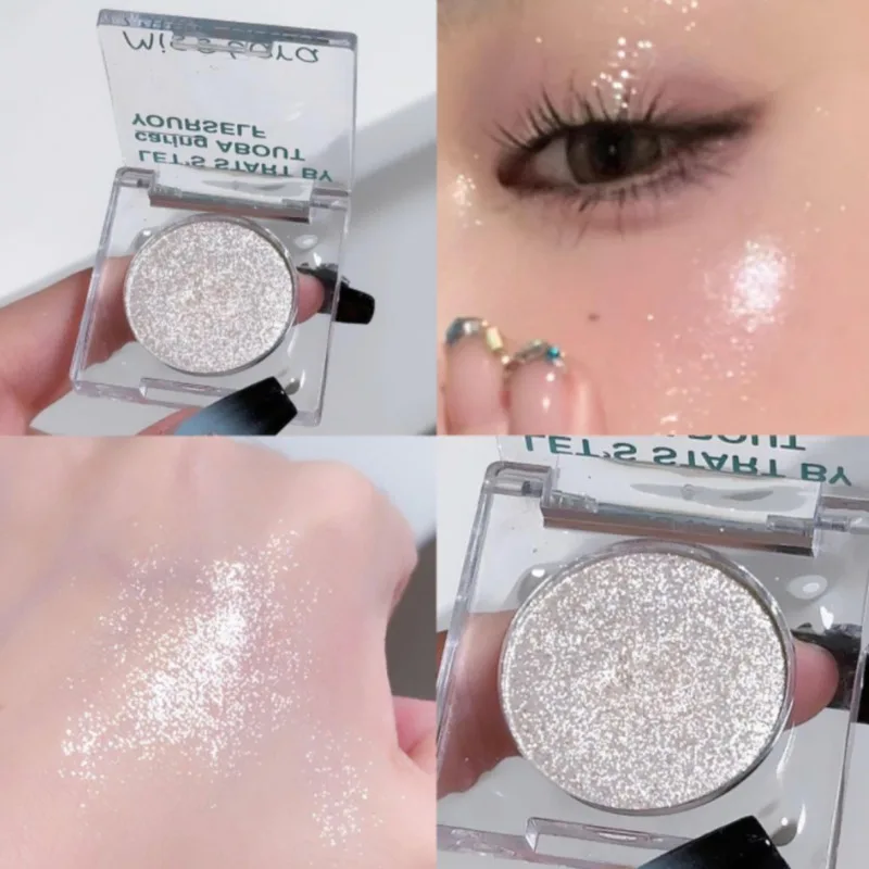 Monochrome Glitter Fairy Silver White Highlighter Face Body Glitter Palette Makeup Bronze Illuminating Cosmetic