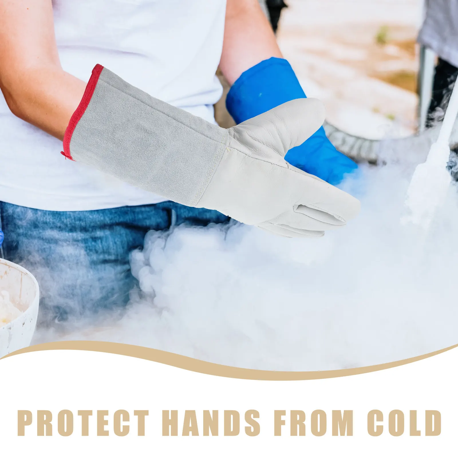 1 Pair Waterproof Insulated Cowhide Work Gloves For Men Cold Weather Winter Outdoor Construction Safety Heavy Duty Freezer Lng