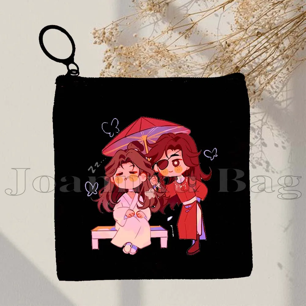 Gráfico Chibi TGCF Tian Guan Ci Fu regalos de seguidor bendición Xie Lian citas Hua Cheng San Lang monedero de lona estuche para llaves bolsa de tarjetas