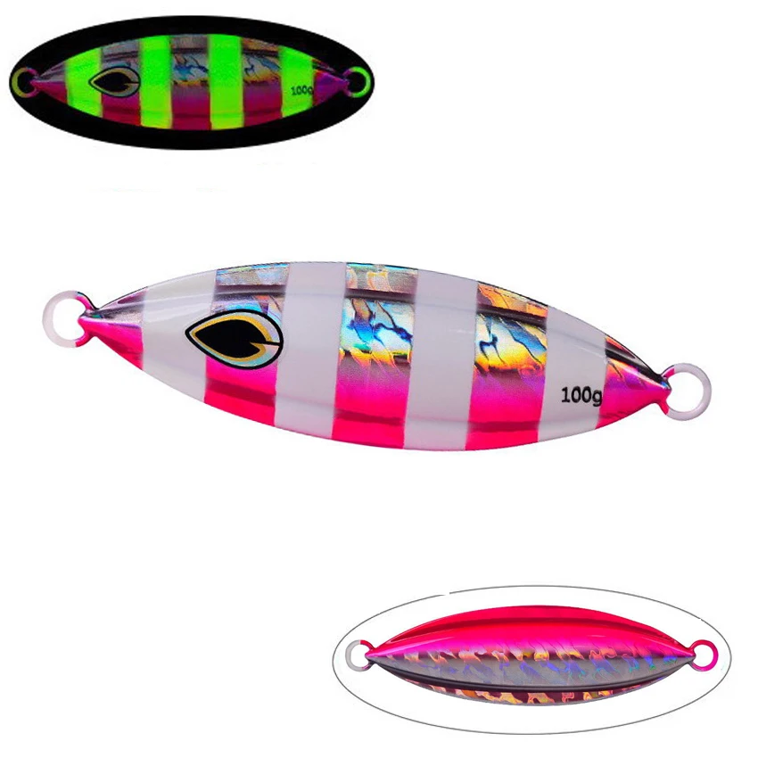 1PC Langsam Jig 40g 60g 80g 100g Angeln Locken Casting Jigging Köder Löffel Metall Fisch salzwasser Künstliche Harten Köder Tackle
