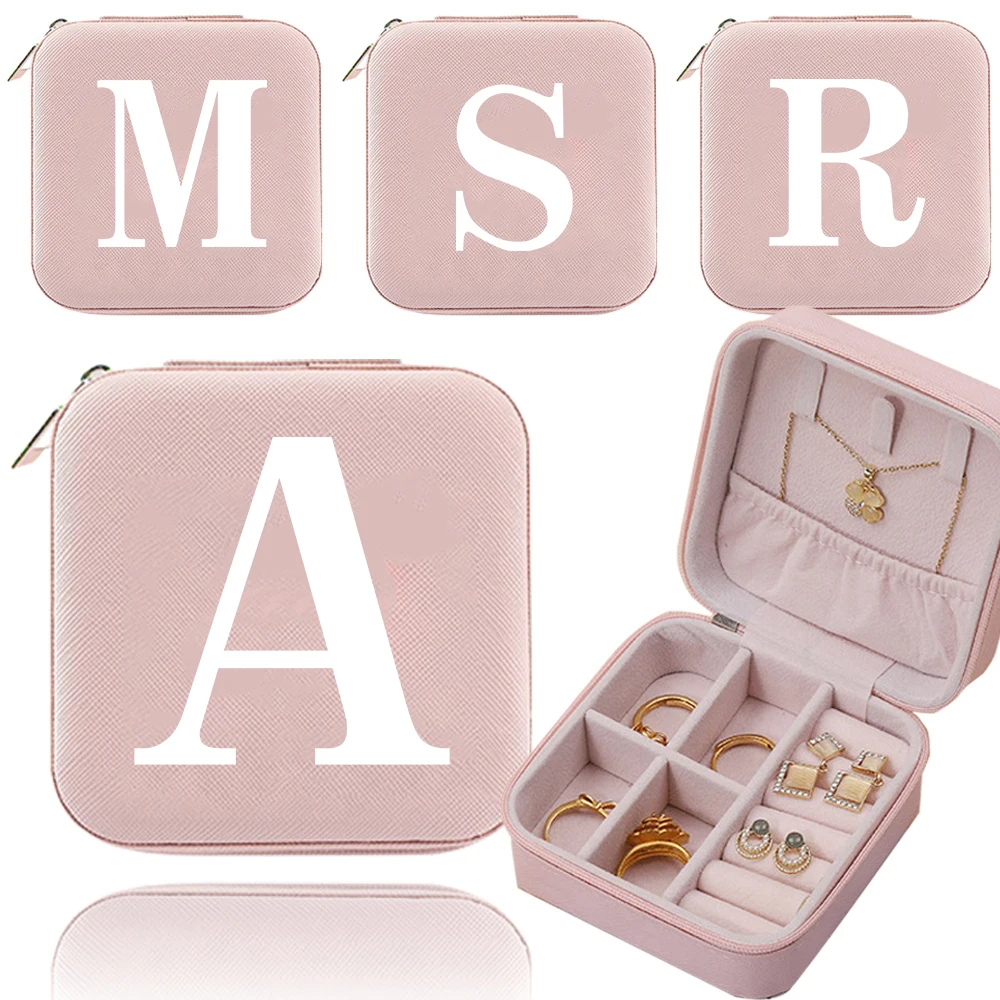 2026 Portable Jewelry Box Large Capacity Travel Necklace Earring Organizer Fashion Ring Soft Lining Zipper Case White Series