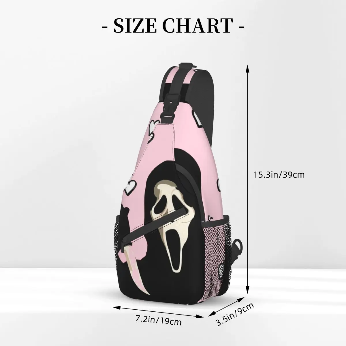 Scream Ghosty Ghostface Small Sling Bags Chest Crossbody Shoulder Backpack Outdoor Sport Daypack Horror Scary Casual School Bags