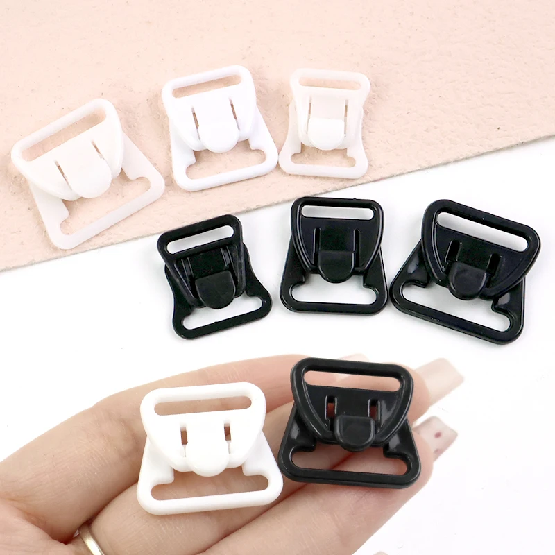 

100Sets 12-20mm Sewing Plastic Buckles for Bikini Bra Clip Hook DIY Clasp Swimsuit Underwear Strap Adjuster Closure Buckle