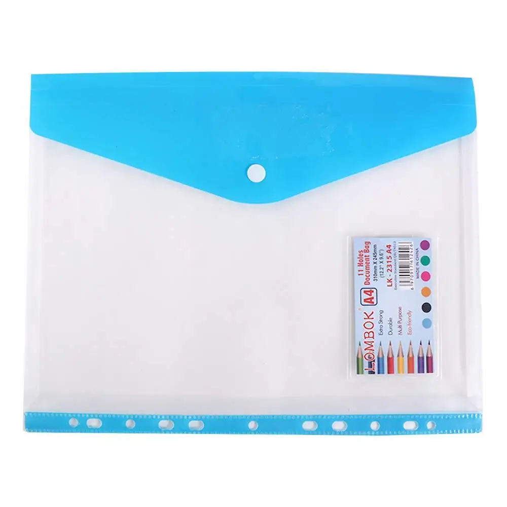 Supplies File Bag Transparent Zipper bag With Snap Closure Test Paper Holder Document Organizer Document Bag A4 File Folders