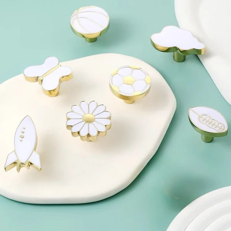 Creative Colorful Children's Room Wardrobe Handle Silver Cabinet Drawer Butterfly Door Handle Bright Gold Cabinet Brass Handle