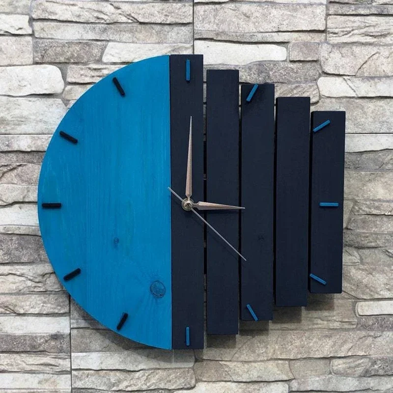 Irregular Abstract Industrial Style Wall Clock Simple and Creative Wooden Wall Clock Living Room Bedroom Decoration