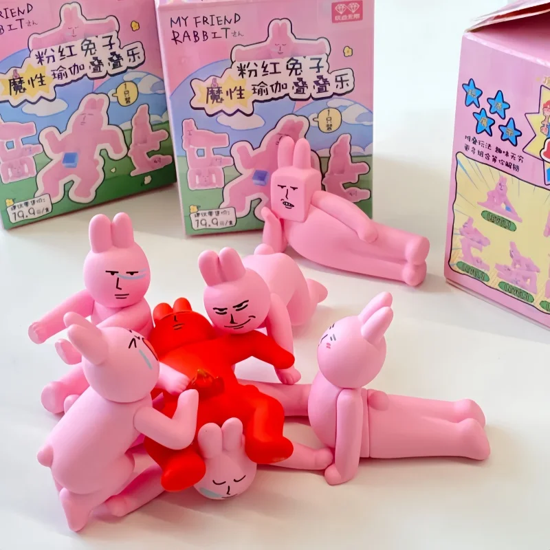 Genuine My Friend Rabbit Pink Rabbit Magical Yoga Series Blind Box Toys Cartoon Anime Figures Toy Desk Decoration Birthday Gifts view 4