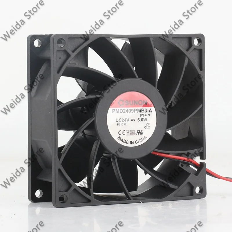 SUNON 24V 9.6W PMD2409PMB2-A 3-wire frequency converter with 9038 fan 9cm in diameter
