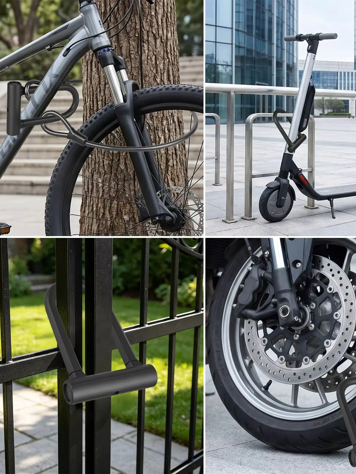 Fahrradschloss, Hochleistungs-Diebstahlschutz 17mm U-Schloss mit 1,5m Sicherheits-Stahlkabel - Fahrrad-U-Schlösser mit Robuster Halterung und 3 Schlüsseln für Straßen-, Mountain-, Elektro- und