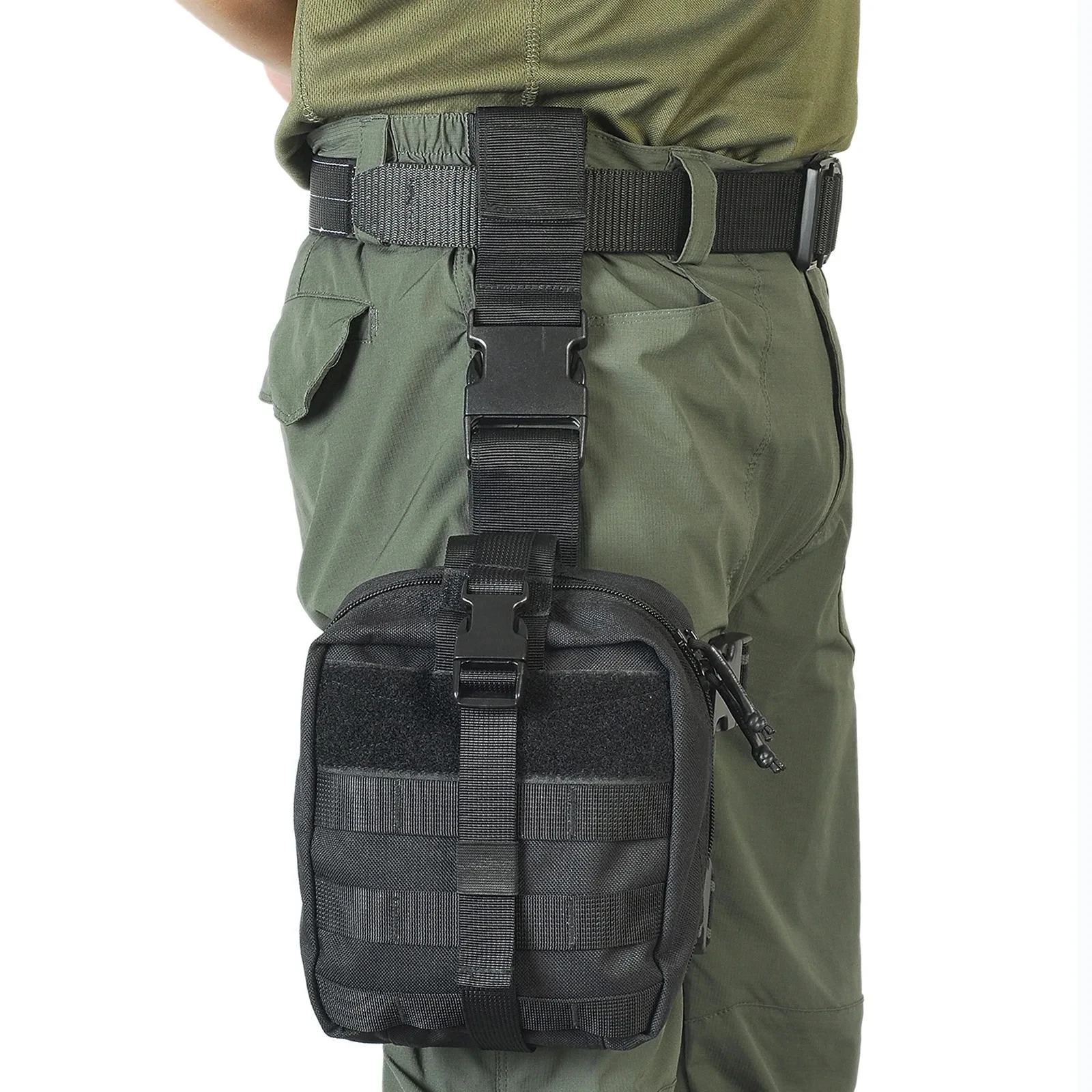 Tactical Pull-type EMT First Aid Kit Anti-slip Elastic Band Fixation Tool Bag Double-layer Leg Wraps Medical Emergency Survival