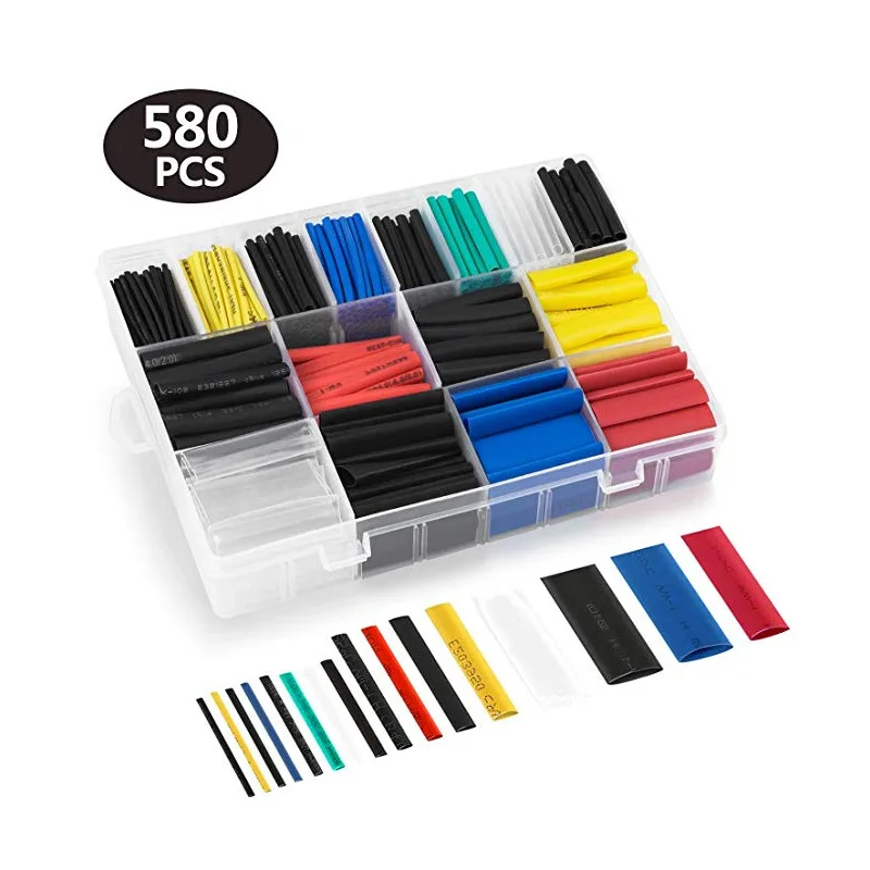 

580Pcs Insulated Heat Shrink Tubing Color Heat Shrink Tubing Combination Kit