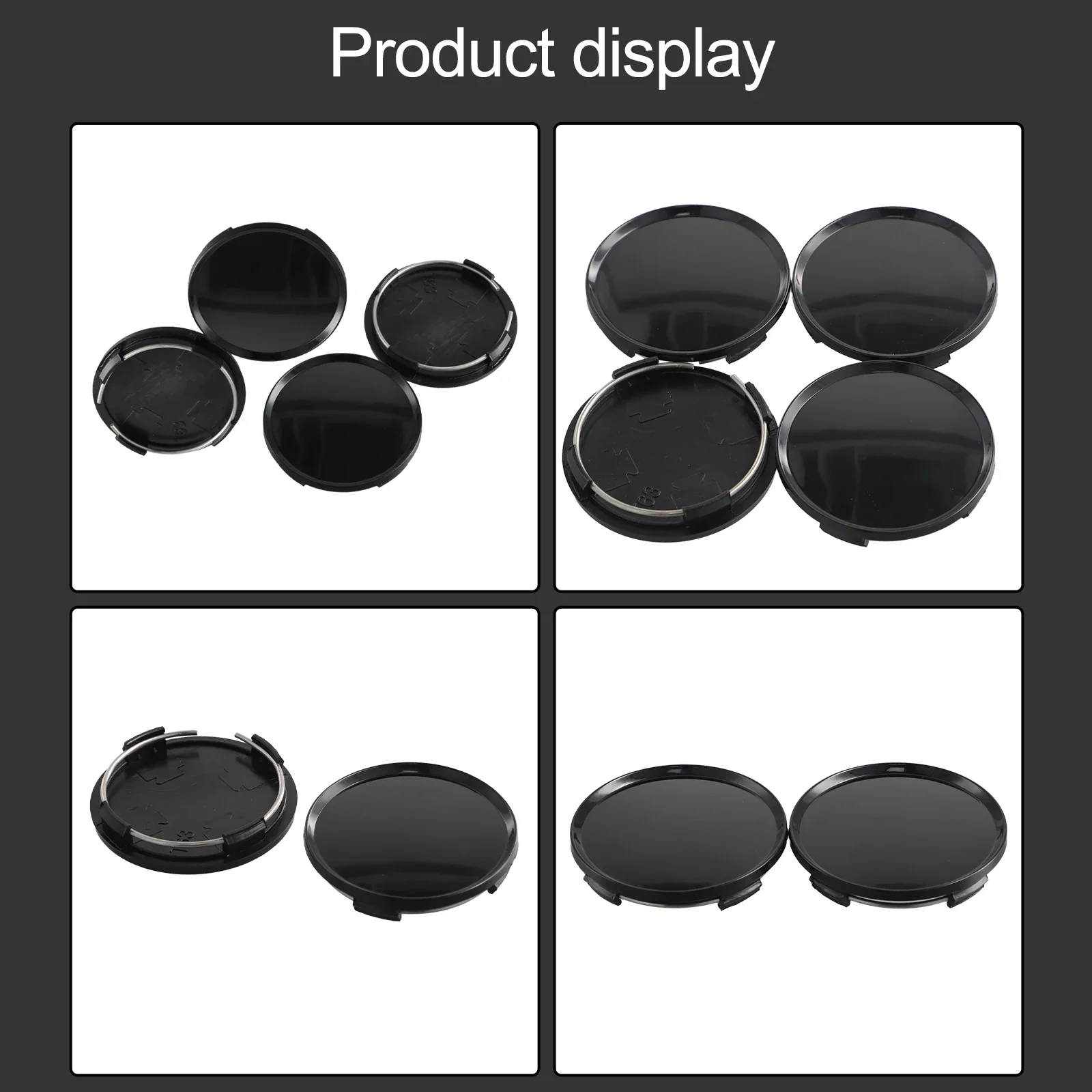 

New Practical Wheel Center Cap Car Accessories 63mm ABS Plastic Black/Silver High-quality Materials High-strength