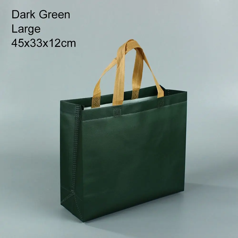 Durable Green Blue Water Resistant Eco Grocery Bag Non Woven Tote Gift Bag Handbag Ecobag