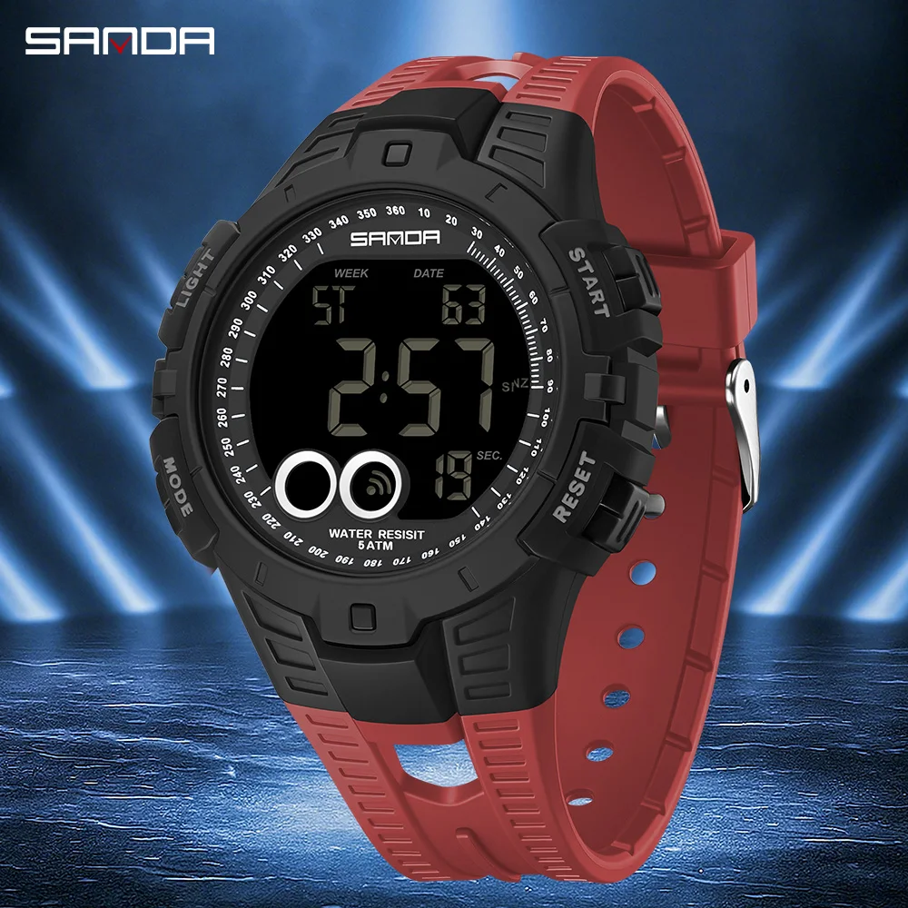 SANDA 2233 Single Monitor Male Student Electronic Watch Multifunctional Waterproof sports Student Electronic Watch