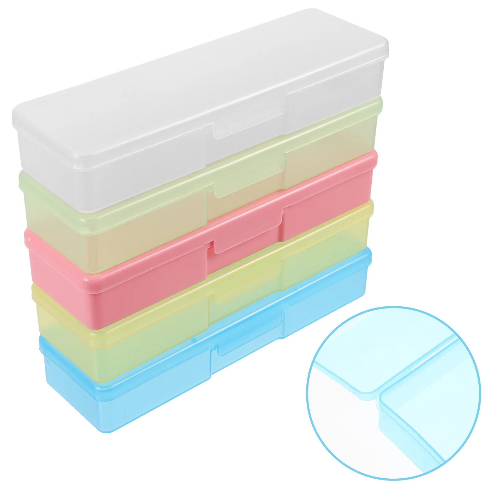 5 pz Custodie per pinzette Scatola di immagazzinaggio per pinzette per ciglia Organizzatore portatile per estensioni delle ciglia Custodia da viaggio Supporto in plastica vuoto compatto