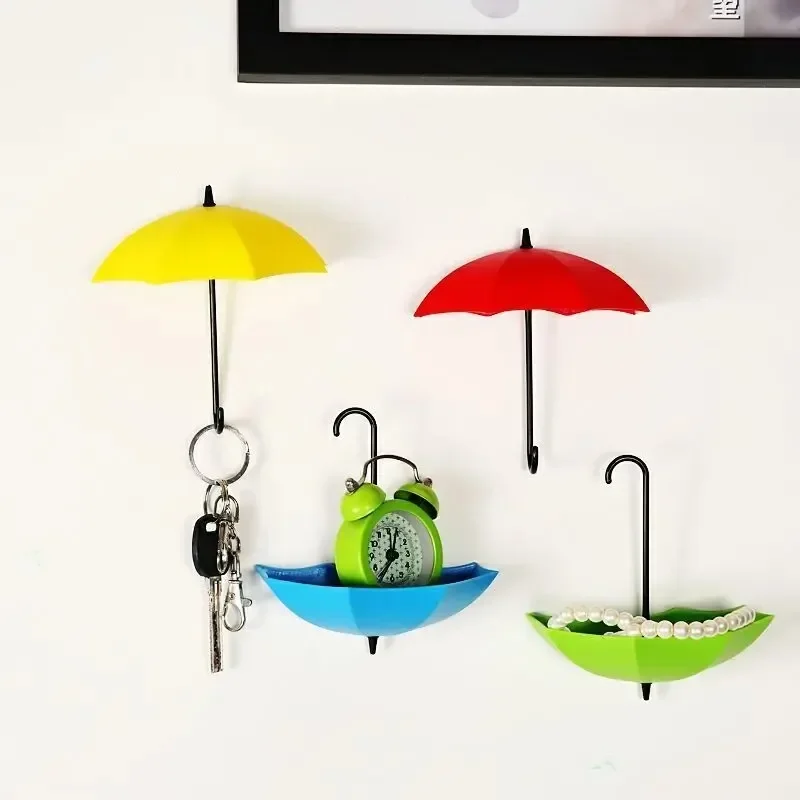 3pcs/lot Umbrella Shaped Creative Key Hanger Rack Home Decorative Holder Wall Hook for Kitchen Organizer Bathroom Accessories