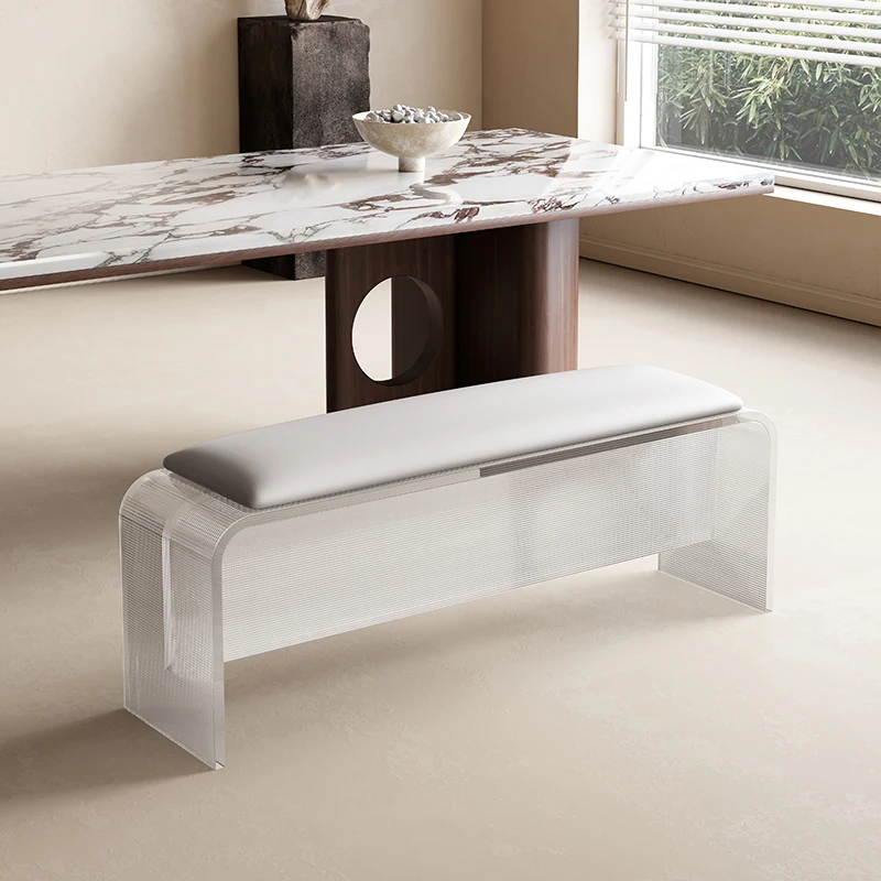 

Acrylic Bench Island Bench Dining Chair Living Room Home Door Shoe Change Stool Bedroom Bedroom Bedside Stool Cream Wind Bench