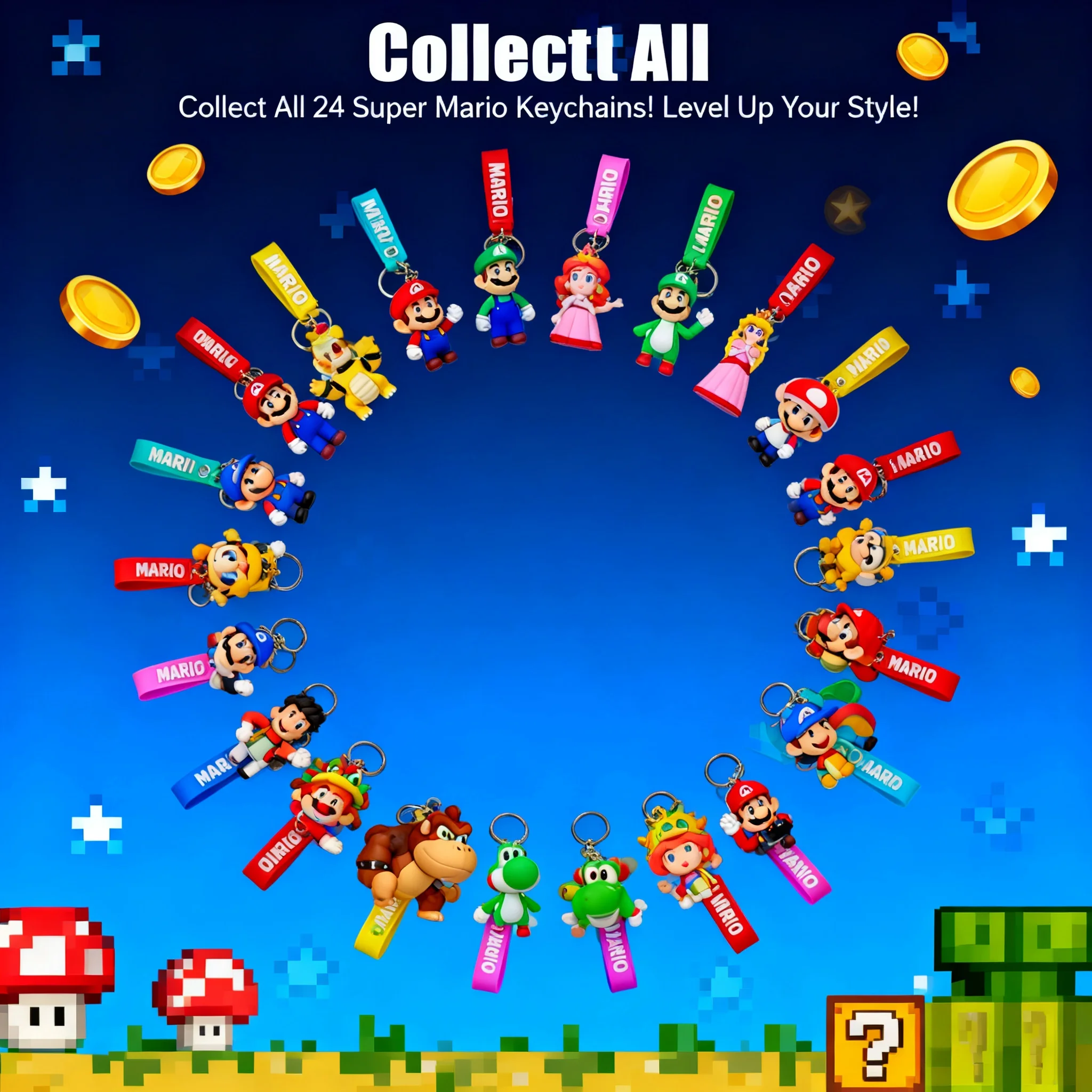 

Брелок-фигурка Super Mario Bros, милая игрушка-персонаж мультфильма, модель куклы, украшение, подарок для детей, сувениры на день рождения