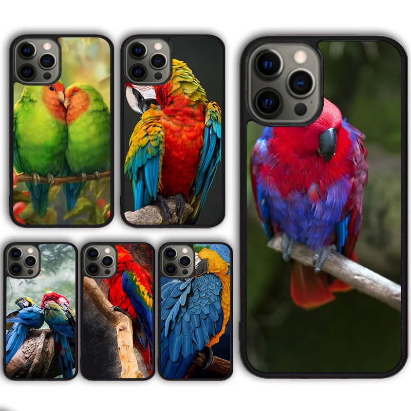 Animal Macaw Parrot Colourful Phone Case for iPhone 16 15 SE2020 13 14 11 12 Mini Pro Max 6 7 8 Plus  coque fundas Shell