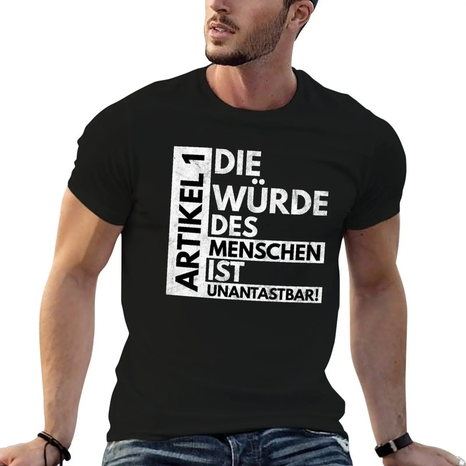 Article 1 : La dignité de l'homme est inviolable ! T-shirt homme décontracté, t-shirts graphiques pour homme