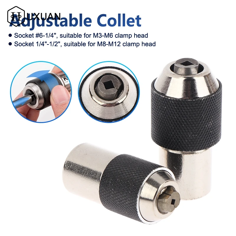 

1/2 шт. петля для метчика, ручной удлинитель 3/8 дюйма, торцевая зажимная головка M3-M12, регулируемый храповой ключ, аксессуары для преобразования электроинструмента