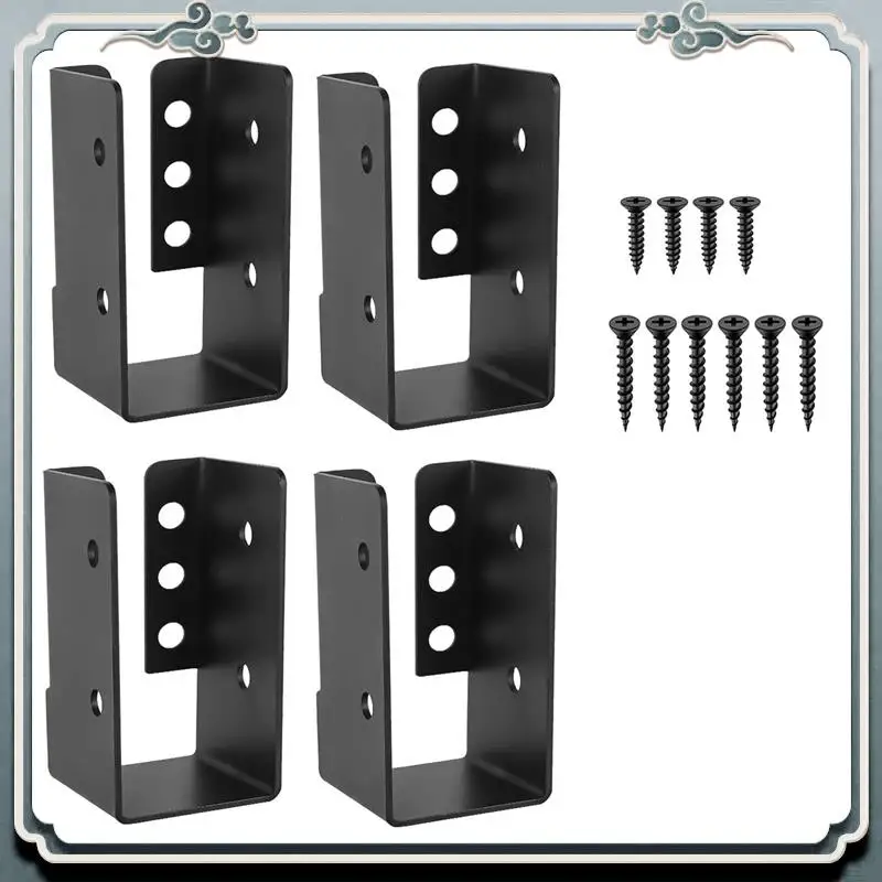 Colgador de unión oculto, 4 Uds., soporte de unión de luz con brida oculta para exteriores de 2x4 pulgadas, colgador de unión recubierto de polvo de acero Q235B duradero